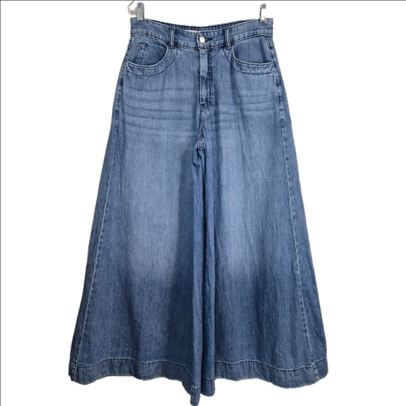 Anthropology Pilcro Super-Wide-Leg High-Rise Jeans, Size 30 ~ EUC - Picture 3 of 16